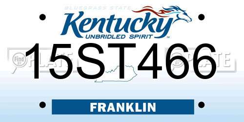 15ST466 Kentucky License Plate