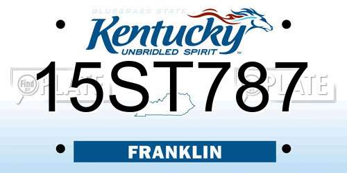 15ST787 Kentucky License Plate
