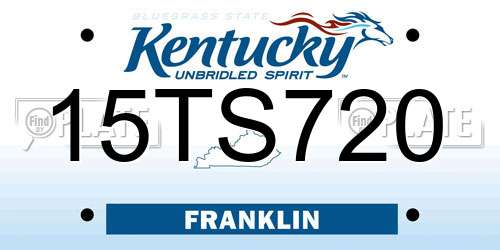15TS720 Kentucky License Plate