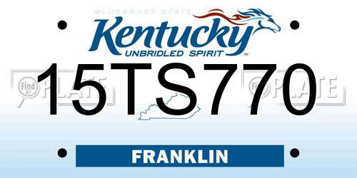 15TS770 Kentucky License Plate