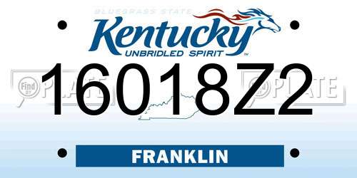 16018Z2 Kentucky License Plate