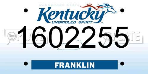 1602255 Kentucky License Plate