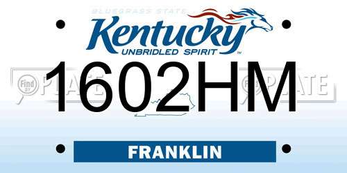1602HM Kentucky License Plate