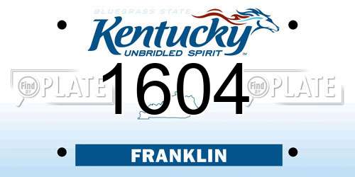 1604 Kentucky License Plate