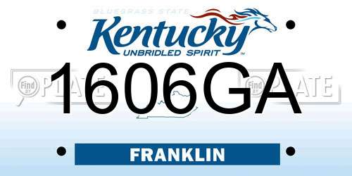 1606GA Kentucky License Plate