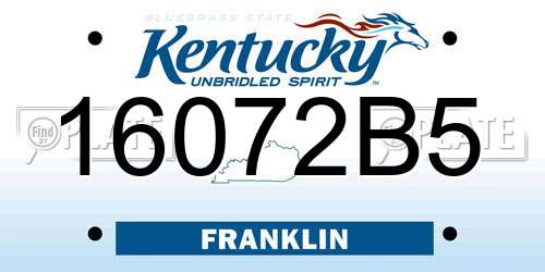 16072B5 Kentucky License Plate