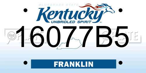 16077B5 Kentucky License Plate