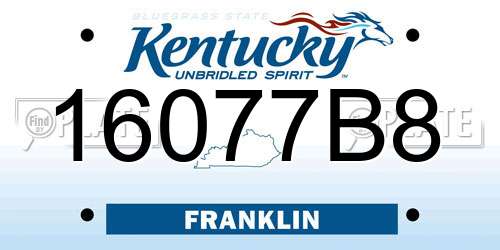 16077B8 Kentucky License Plate