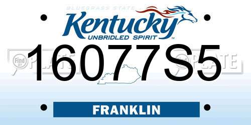 16077S5 Kentucky License Plate