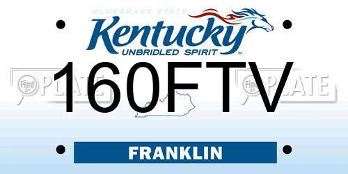 160FTV Kentucky License Plate
