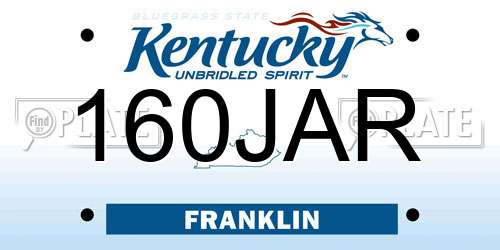160JAR Kentucky License Plate