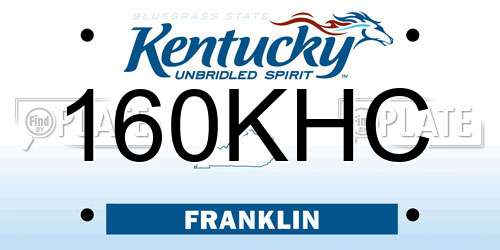 160KHC Kentucky License Plate