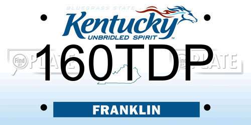 160TDP Kentucky License Plate