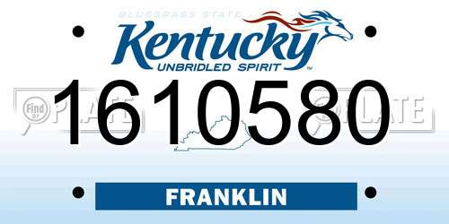 1610580 Kentucky License Plate