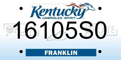 16105S0 Kentucky License Plate