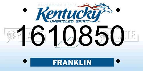 1610850 Kentucky License Plate