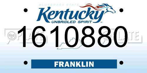 1610880 Kentucky License Plate