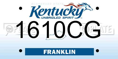 1610CG Kentucky License Plate