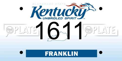 1611 Kentucky License Plate