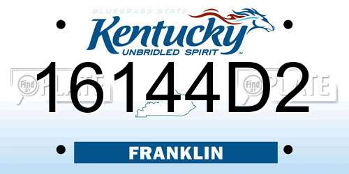 16144D2 Kentucky License Plate