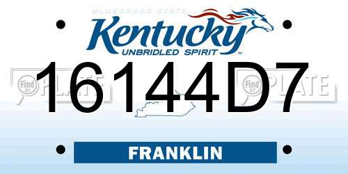 16144D7 Kentucky License Plate