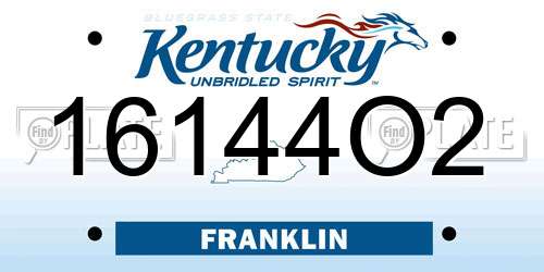 16144O2 Kentucky License Plate