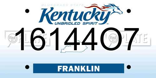 16144O7 Kentucky License Plate