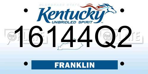 16144Q2 Kentucky License Plate