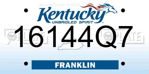 16144Q7 Kentucky License Plate