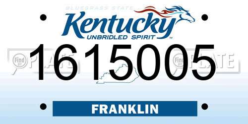 1615005 Kentucky License Plate