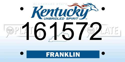 161572 Kentucky License Plate