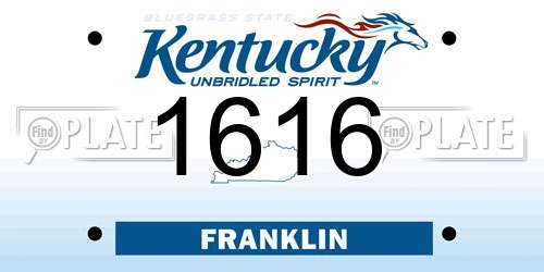 1616 Kentucky License Plate