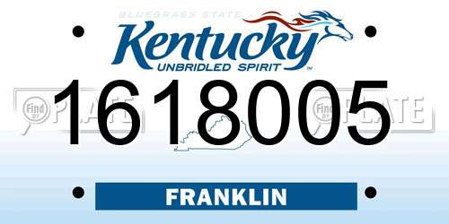 1618005 Kentucky License Plate