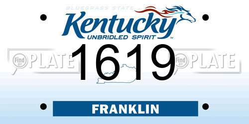 1619 Kentucky License Plate