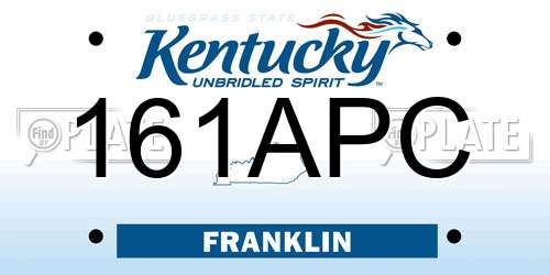 161APC Kentucky License Plate