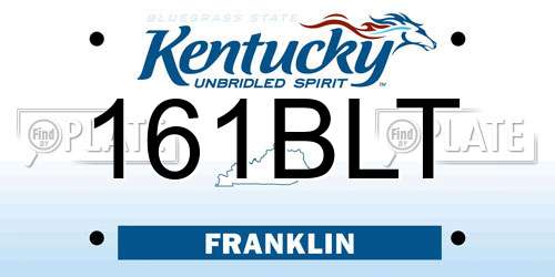 161BLT Kentucky License Plate