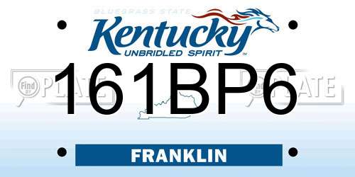 161BP6 Kentucky License Plate