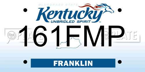 161FMP Kentucky License Plate