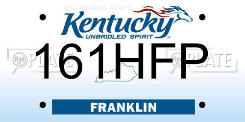 161HFP Kentucky License Plate