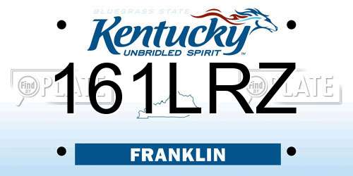 161LRZ Kentucky License Plate
