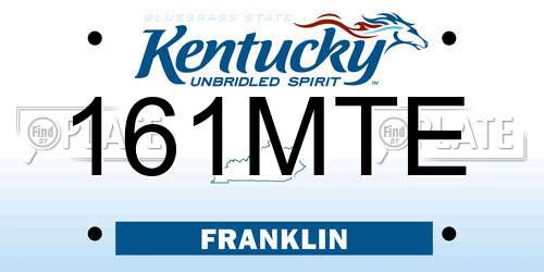 161MTE Kentucky License Plate