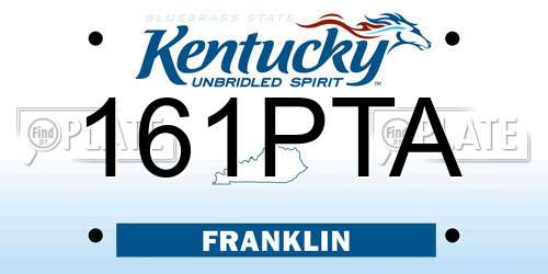 161PTA Kentucky License Plate