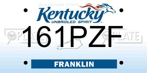 161PZF Kentucky License Plate