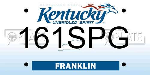 161SPG Kentucky License Plate