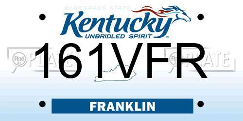 161VFR Kentucky License Plate