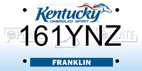 161YNZ Kentucky License Plate