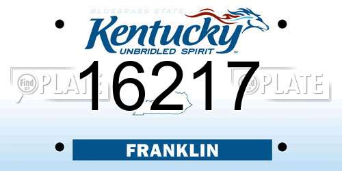 16217 Kentucky License Plate
