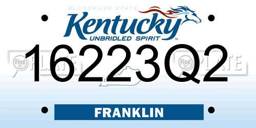 16223Q2 Kentucky License Plate