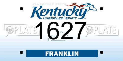 1627 Kentucky License Plate