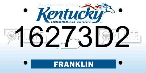 16273D2 Kentucky License Plate